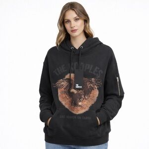 The Kooples Black Hoodie with Brown Graphic